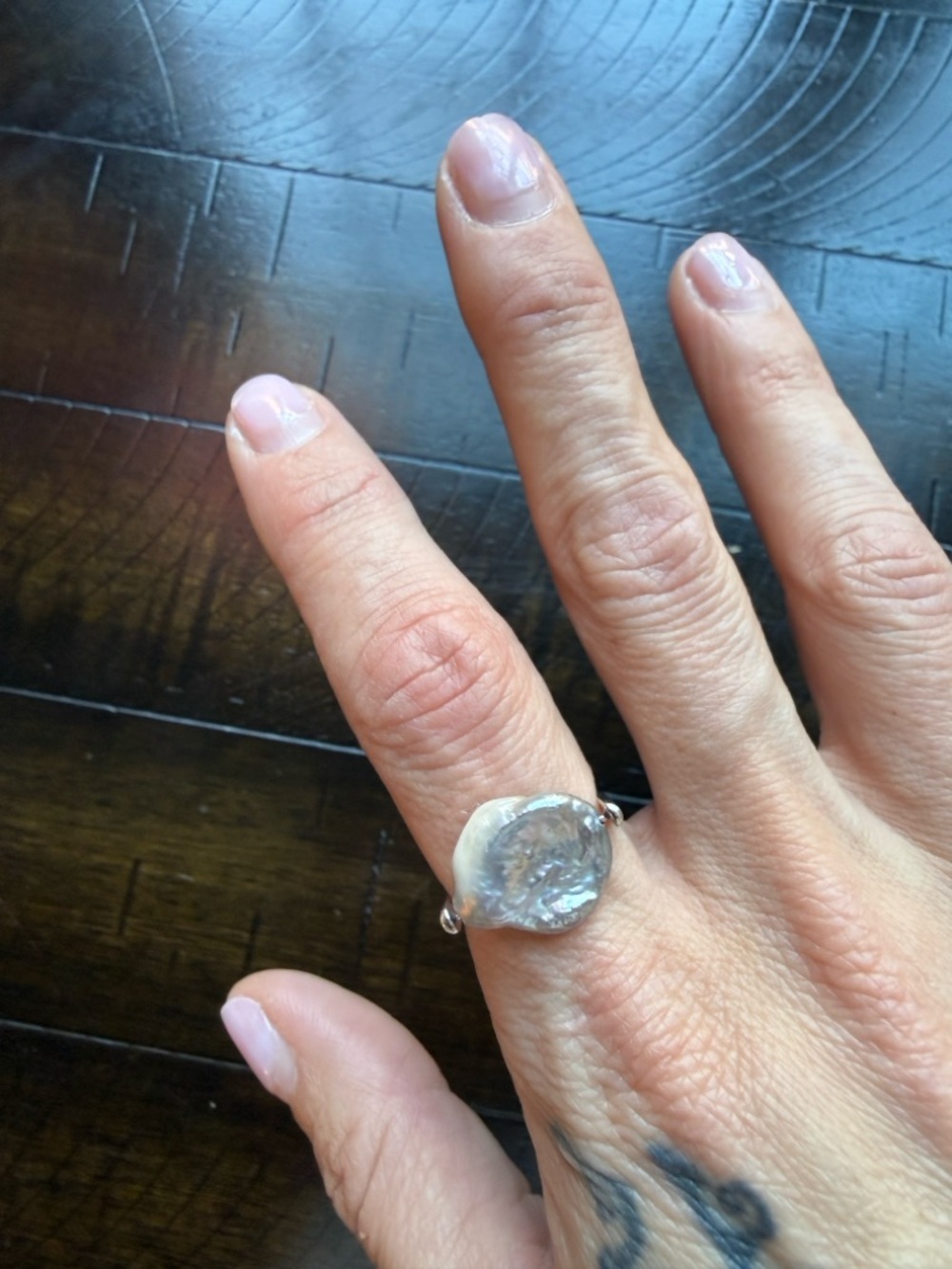 Sterling Silver 925 Freshwater Pearl Statement Ring - Unbranded